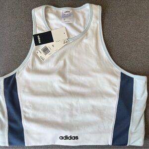 Adidas White and Black Athletic Tank